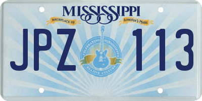 MS license plate JPZ113