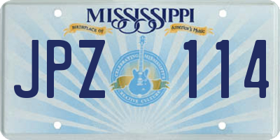 MS license plate JPZ114