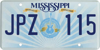 MS license plate JPZ115