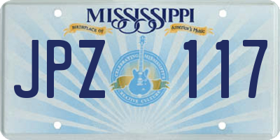 MS license plate JPZ117