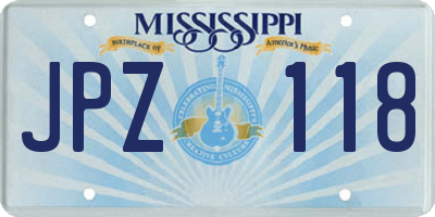 MS license plate JPZ118