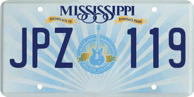 MS license plate JPZ119