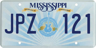 MS license plate JPZ121