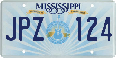 MS license plate JPZ124