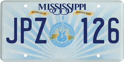 MS license plate JPZ126