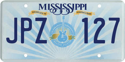 MS license plate JPZ127