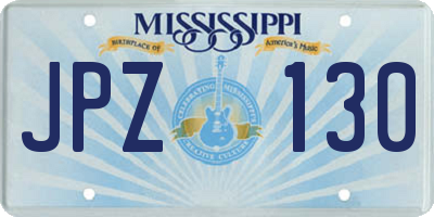 MS license plate JPZ130