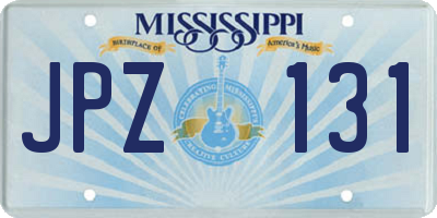 MS license plate JPZ131