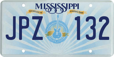 MS license plate JPZ132