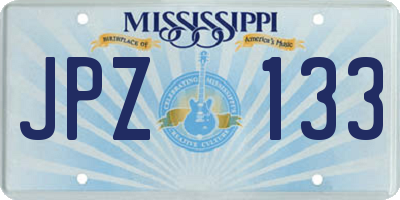 MS license plate JPZ133