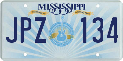MS license plate JPZ134