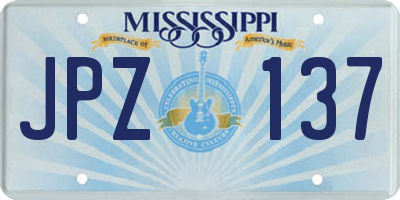 MS license plate JPZ137