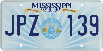 MS license plate JPZ139