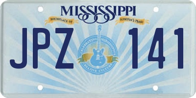 MS license plate JPZ141