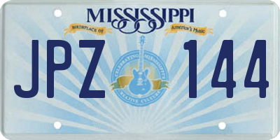 MS license plate JPZ144