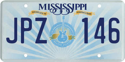 MS license plate JPZ146