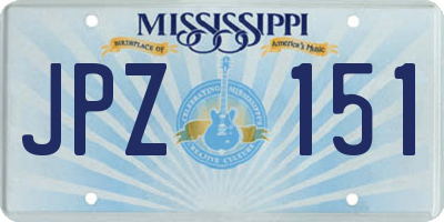 MS license plate JPZ151