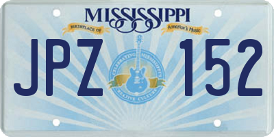 MS license plate JPZ152