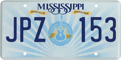 MS license plate JPZ153