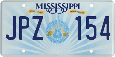 MS license plate JPZ154