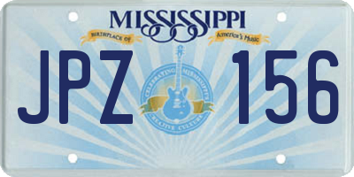 MS license plate JPZ156