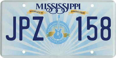 MS license plate JPZ158