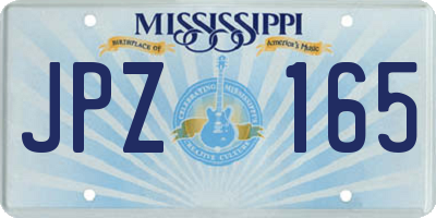 MS license plate JPZ165