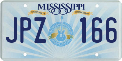 MS license plate JPZ166