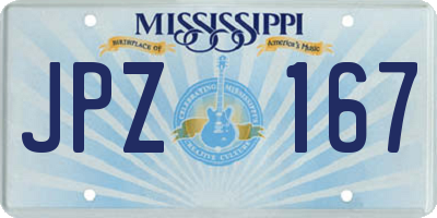 MS license plate JPZ167