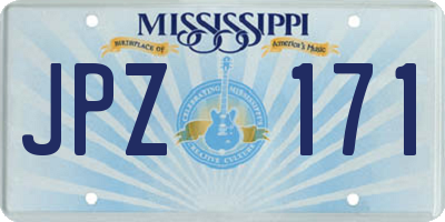 MS license plate JPZ171