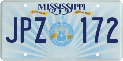 MS license plate JPZ172