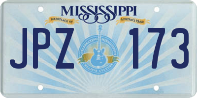 MS license plate JPZ173