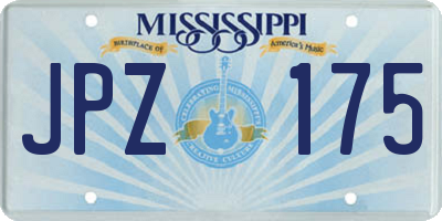 MS license plate JPZ175