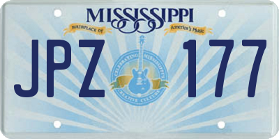 MS license plate JPZ177