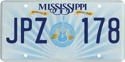 MS license plate JPZ178