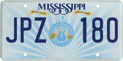 MS license plate JPZ180