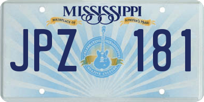 MS license plate JPZ181