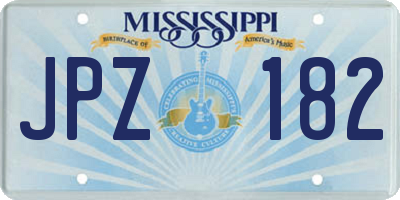 MS license plate JPZ182