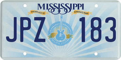 MS license plate JPZ183