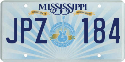 MS license plate JPZ184