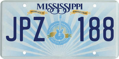 MS license plate JPZ188