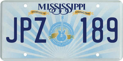 MS license plate JPZ189