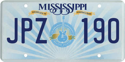 MS license plate JPZ190