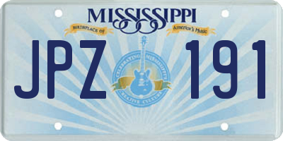 MS license plate JPZ191