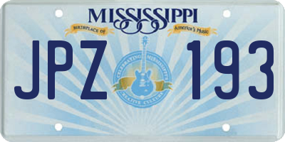 MS license plate JPZ193