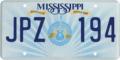 MS license plate JPZ194