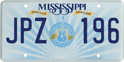 MS license plate JPZ196