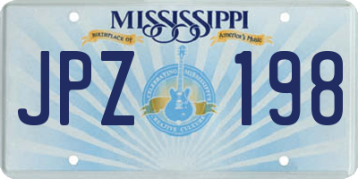 MS license plate JPZ198