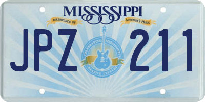 MS license plate JPZ211