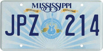 MS license plate JPZ214